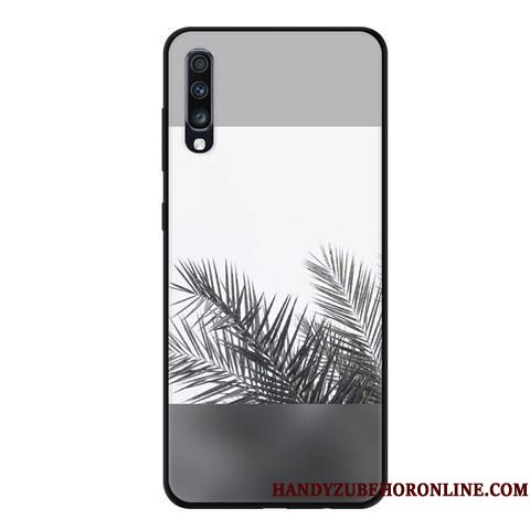 Hoesje Samsung Galaxy A70 Zacht Zwart Blauw, Hoes Samsung Galaxy A70 Spotprent Persoonlijktelefoon