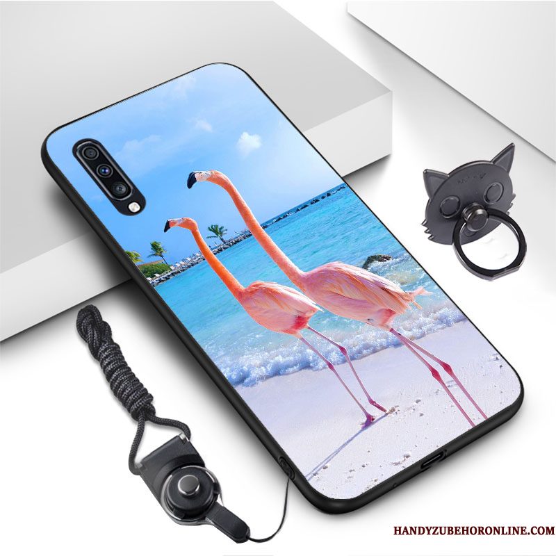 Hoesje Samsung Galaxy A70 Zakken Anti-fall Europa, Hoes Samsung Galaxy A70 Vintage Telefoon Groen