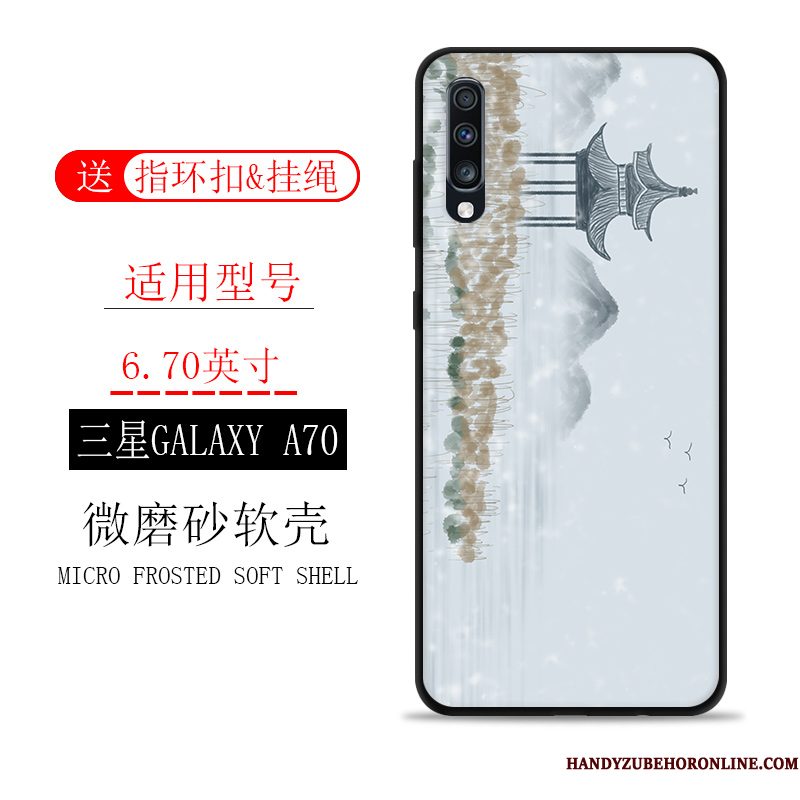 Hoesje Samsung Galaxy A70 Zakken Telefoon Wind, Hoes Samsung Galaxy A70 Zacht Landschap Inkt