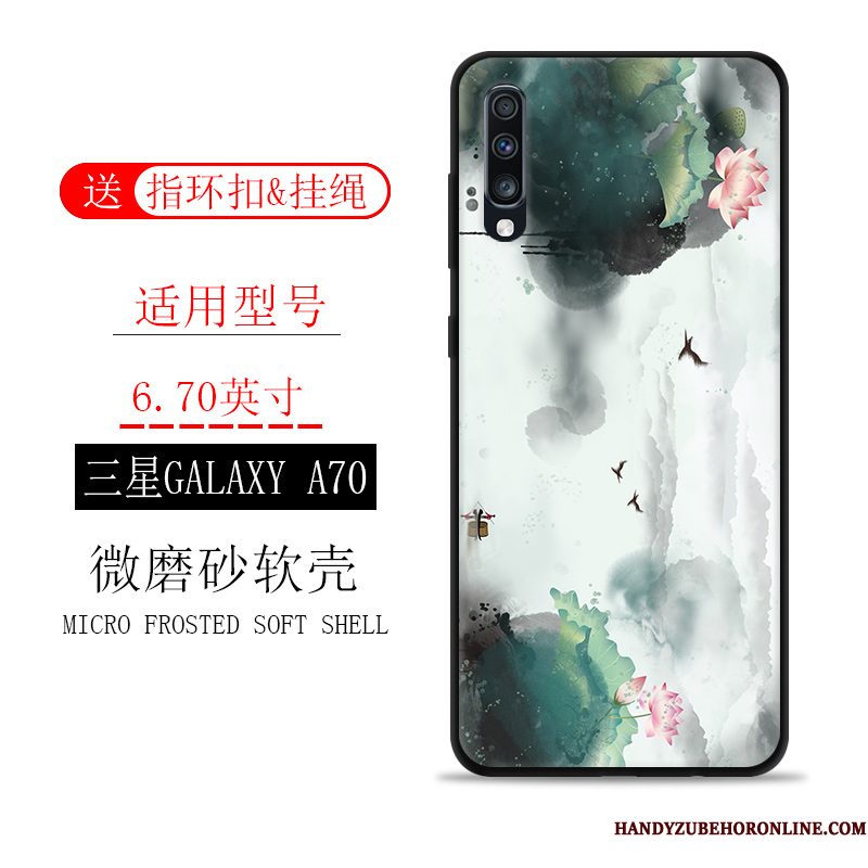 Hoesje Samsung Galaxy A70 Zakken Telefoon Wind, Hoes Samsung Galaxy A70 Zacht Landschap Inkt