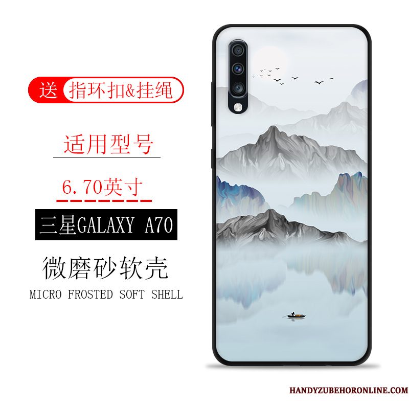 Hoesje Samsung Galaxy A70 Zakken Telefoon Wind, Hoes Samsung Galaxy A70 Zacht Landschap Inkt