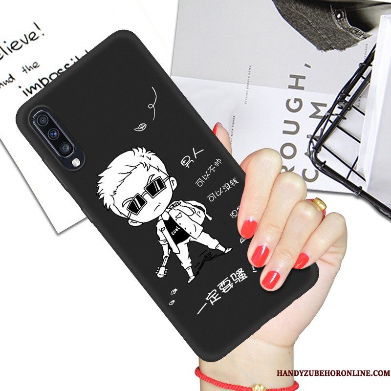 Hoesje Samsung Galaxy A70s Siliconen Hanger Zwart, Hoes Samsung Galaxy A70s Zacht Telefoon