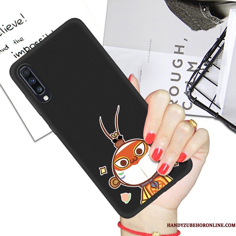 Hoesje Samsung Galaxy A70s Siliconen Hanger Zwart, Hoes Samsung Galaxy A70s Zacht Telefoon