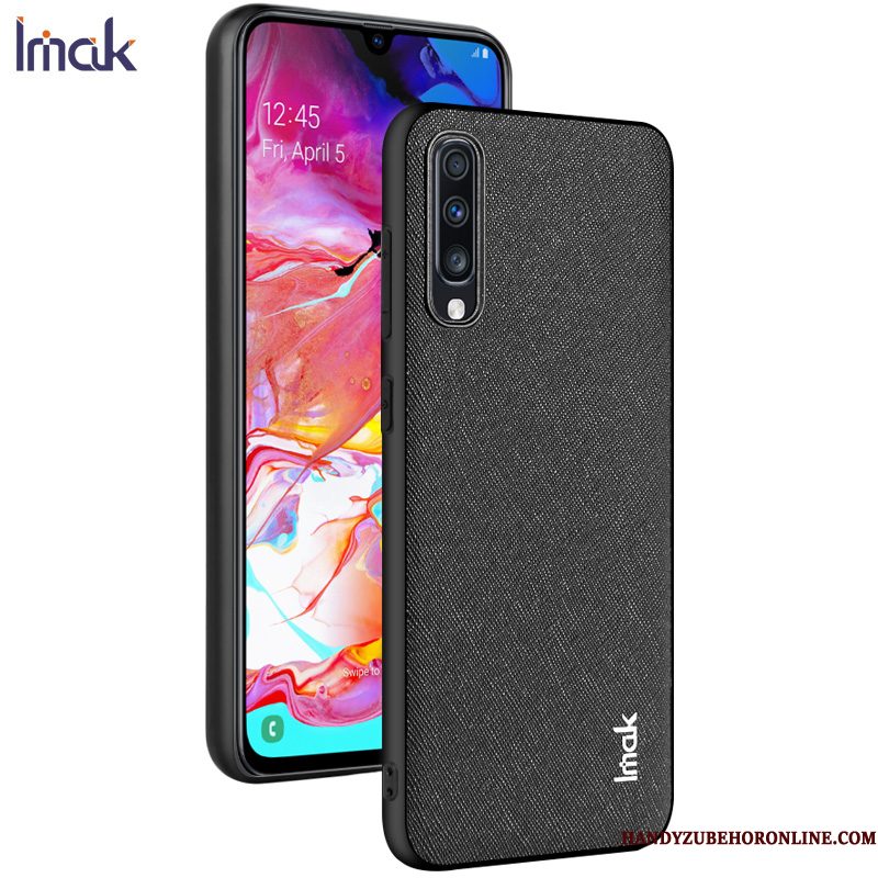 Hoesje Samsung Galaxy A70s Zacht Zwarttelefoon, Hoes Samsung Galaxy A70s Leer Hard Krokodillenleer