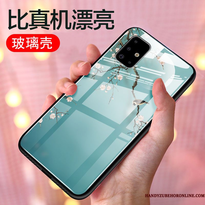 Hoesje Samsung Galaxy A71 Bescherming Blauw Hard, Hoes Samsung Galaxy A71 Zakken Trend Chinese Stijl