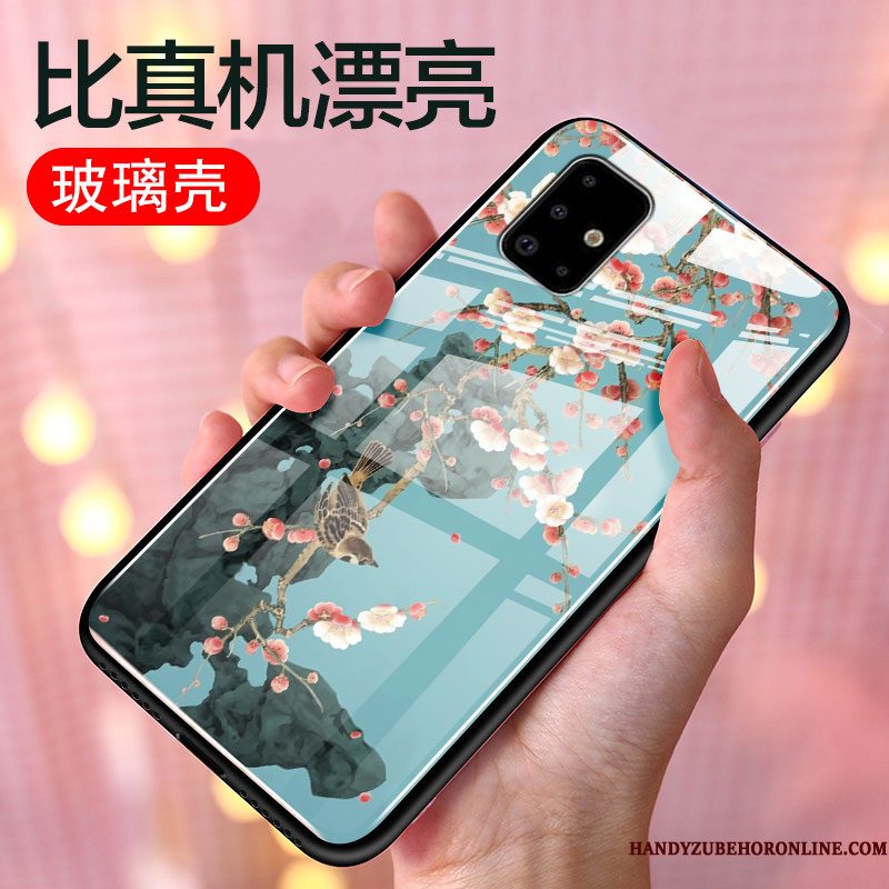 Hoesje Samsung Galaxy A71 Bescherming Blauw Hard, Hoes Samsung Galaxy A71 Zakken Trend Chinese Stijl