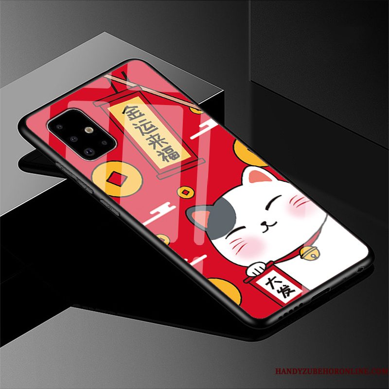 Hoesje Samsung Galaxy A71 Bescherming Rat Anti-fall, Hoes Samsung Galaxy A71 Zakken Rood Nieuw