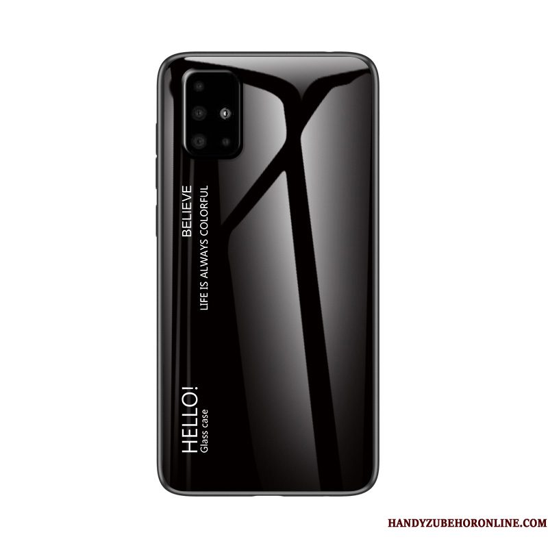 Hoesje Samsung Galaxy A71 Bescherming Verloop Glas, Hoes Samsung Galaxy A71 Zacht Wind Hard