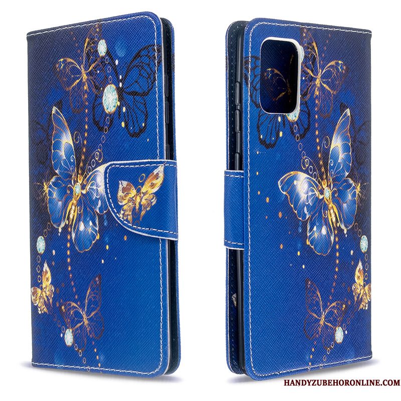 Hoesje Samsung Galaxy A71 Geschilderd Telefoon Blauw, Hoes Samsung Galaxy A71 Ondersteuning