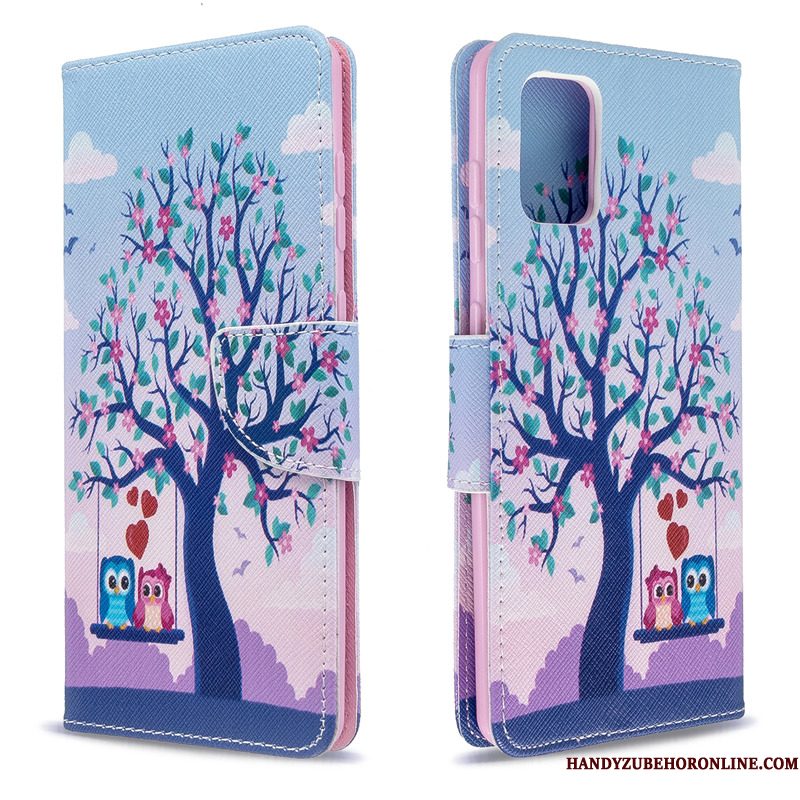 Hoesje Samsung Galaxy A71 Geschilderd Telefoon Blauw, Hoes Samsung Galaxy A71 Ondersteuning