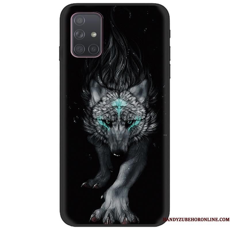 Hoesje Samsung Galaxy A71 Geschilderd Telefoon Schrobben, Hoes Samsung Galaxy A71 Scheppend Hete Verkoop Zwart