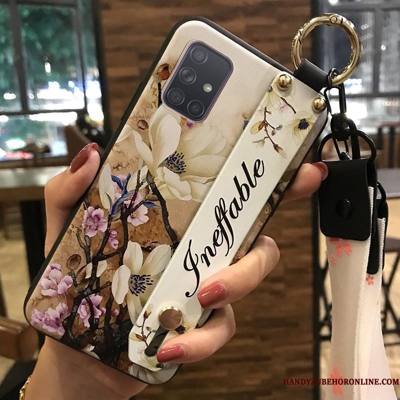 Hoesje Samsung Galaxy A71 Scheppend Telefoon Vers, Hoes Samsung Galaxy A71 Zacht Hanger Bloemen