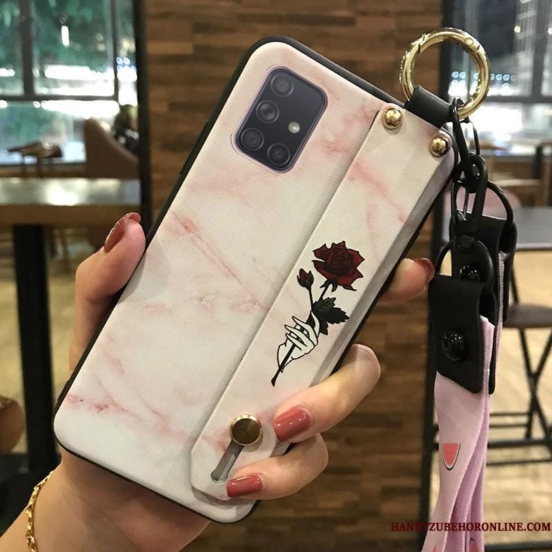 Hoesje Samsung Galaxy A71 Scheppend Telefoon Vers, Hoes Samsung Galaxy A71 Zacht Hanger Bloemen