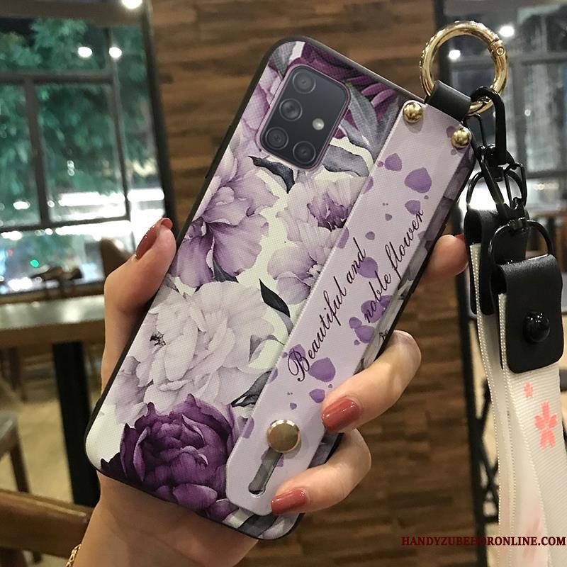 Hoesje Samsung Galaxy A71 Scheppend Telefoon Vers, Hoes Samsung Galaxy A71 Zacht Hanger Bloemen