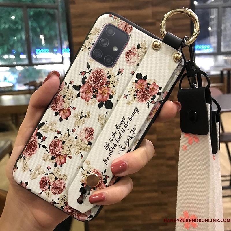 Hoesje Samsung Galaxy A71 Scheppend Telefoon Vers, Hoes Samsung Galaxy A71 Zacht Hanger Bloemen