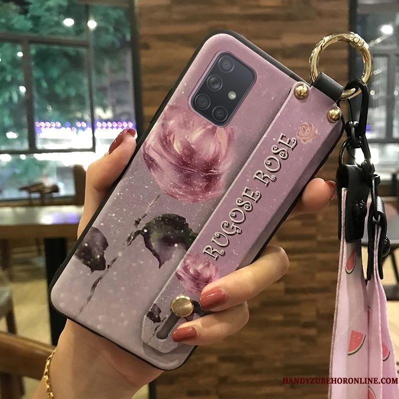 Hoesje Samsung Galaxy A71 Scheppend Telefoon Vers, Hoes Samsung Galaxy A71 Zacht Hanger Bloemen