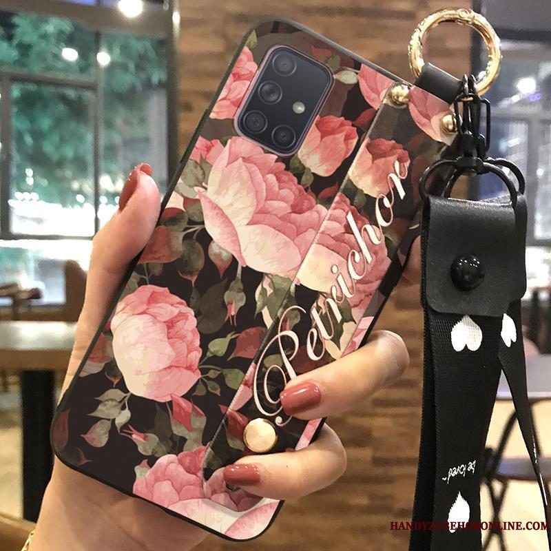 Hoesje Samsung Galaxy A71 Scheppend Telefoon Vers, Hoes Samsung Galaxy A71 Zacht Hanger Bloemen