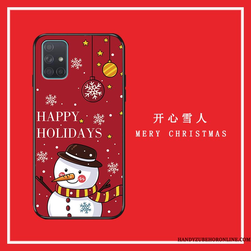 Hoesje Samsung Galaxy A71 Siliconen Kerstmis Rood, Hoes Samsung Galaxy A71 Zakken Schrobben Anti-fall