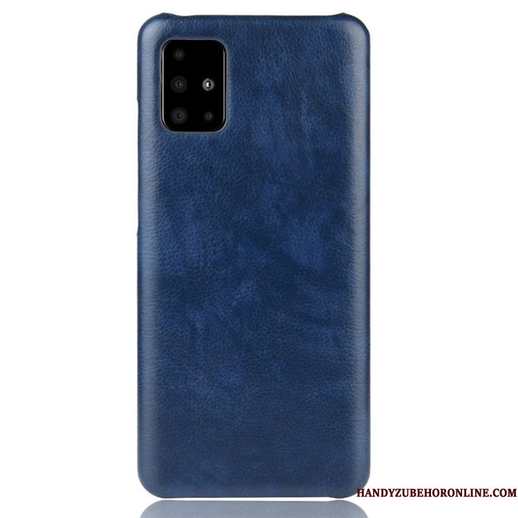 Hoesje Samsung Galaxy A71 Zakken Blauwtelefoon, Hoes Samsung Galaxy A71 Leer Anti-fall Persoonlijk