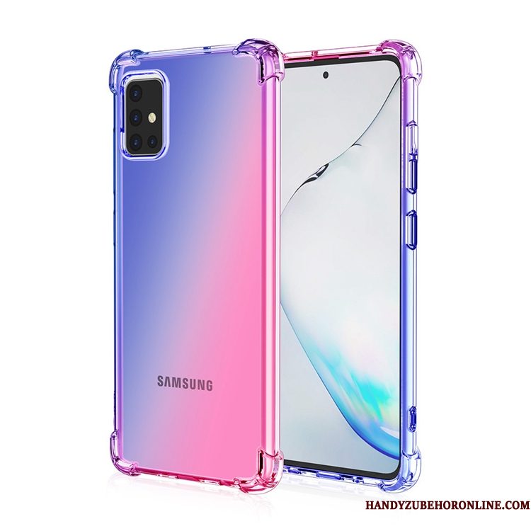 Hoesje Samsung Galaxy A71 Zakken Goud Roze, Hoes Samsung Galaxy A71 Gasbag Verloop