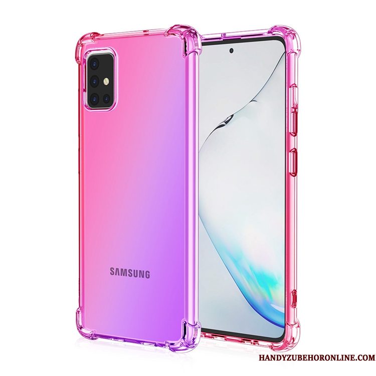 Hoesje Samsung Galaxy A71 Zakken Goud Roze, Hoes Samsung Galaxy A71 Gasbag Verloop