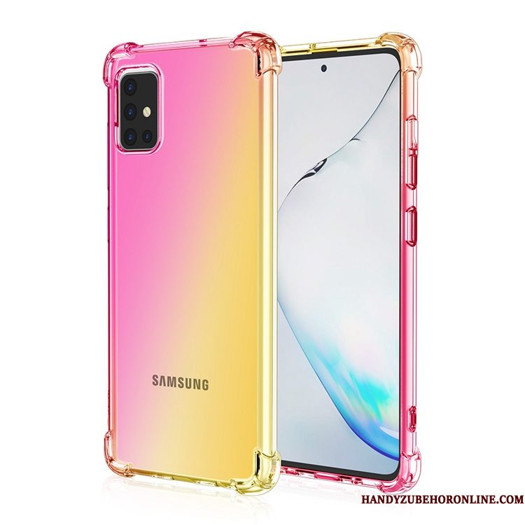 Hoesje Samsung Galaxy A71 Zakken Goud Roze, Hoes Samsung Galaxy A71 Gasbag Verloop