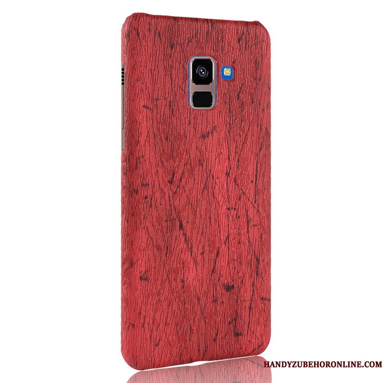 Hoesje Samsung Galaxy A8 2018 Bescherming Kwaliteit Hard, Hoes Samsung Galaxy A8 2018 Leer Telefoon Rood
