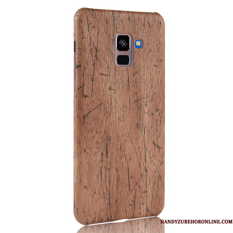 Hoesje Samsung Galaxy A8 2018 Bescherming Kwaliteit Hard, Hoes Samsung Galaxy A8 2018 Leer Telefoon Rood