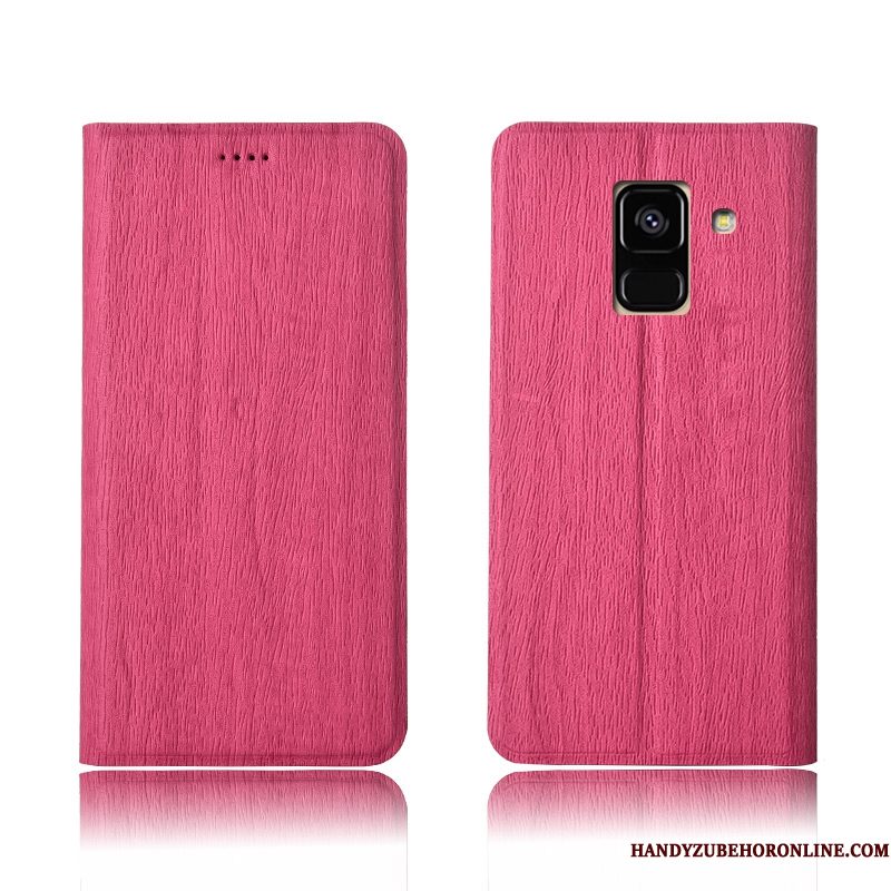 Hoesje Samsung Galaxy A8 2018 Bescherming Patroon Blauw, Hoes Samsung Galaxy A8 2018 Zakken Boomtelefoon