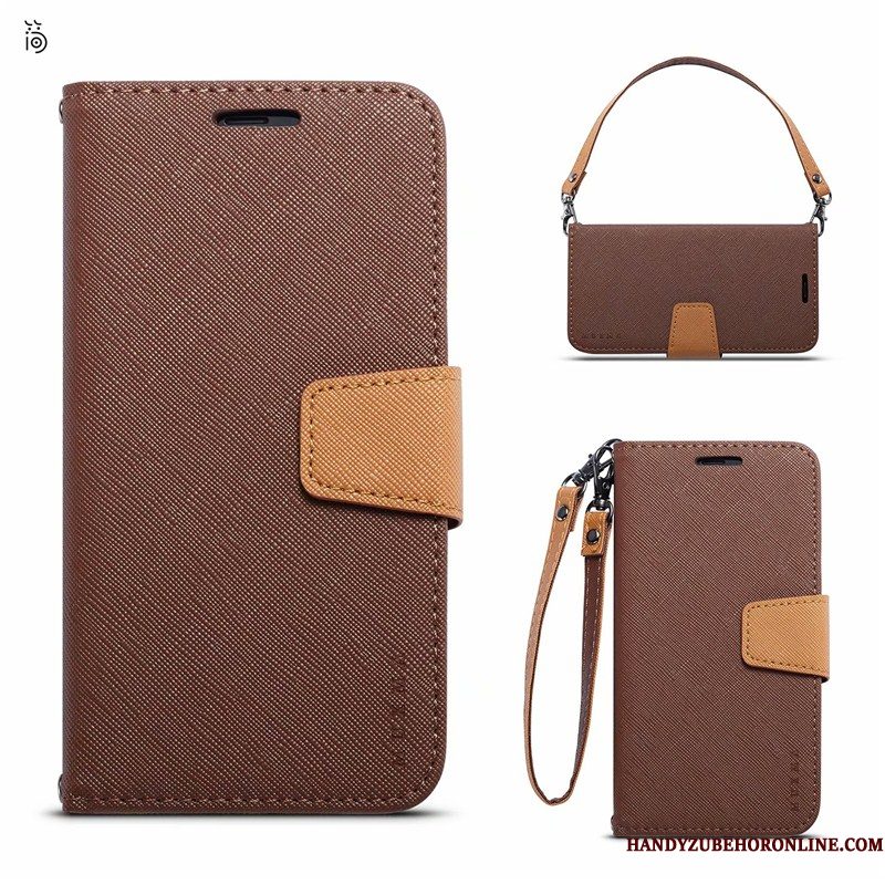 Hoesje Samsung Galaxy A8 2018 Portemonnee Blauw Hanger, Hoes Samsung Galaxy A8 2018 Folio Persoonlijk Anti-fall