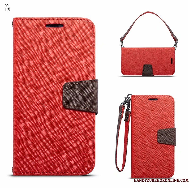 Hoesje Samsung Galaxy A8 2018 Portemonnee Blauw Hanger, Hoes Samsung Galaxy A8 2018 Folio Persoonlijk Anti-fall