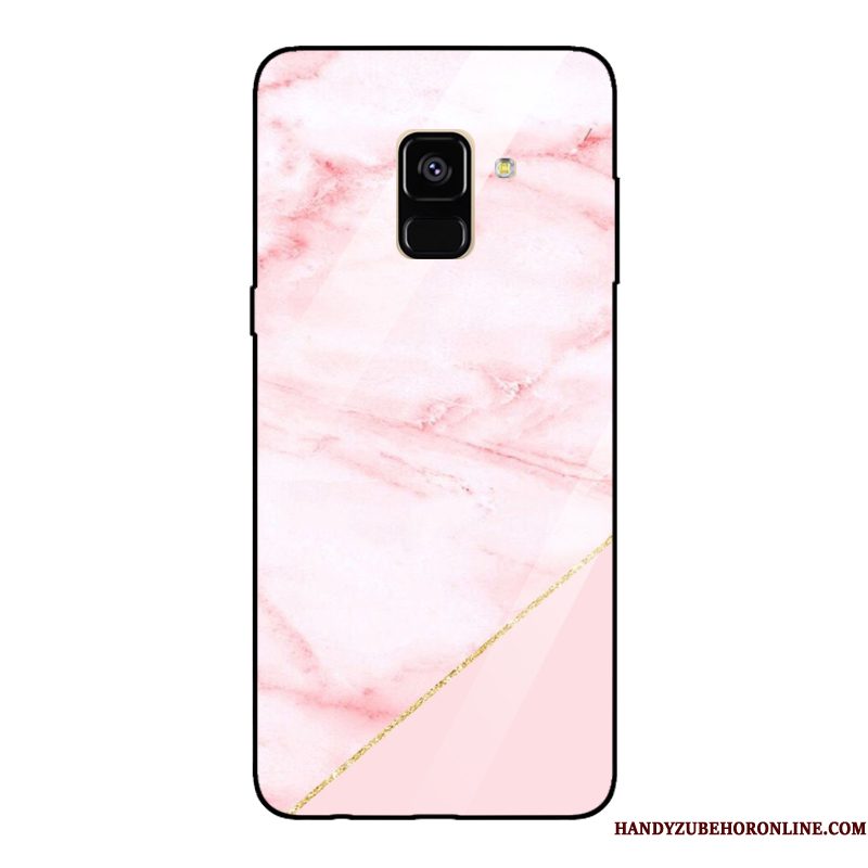 Hoesje Samsung Galaxy A8 2018 Telefoon Gehard Glas, Hoes Samsung Galaxy A8 2018 Grote Patroon