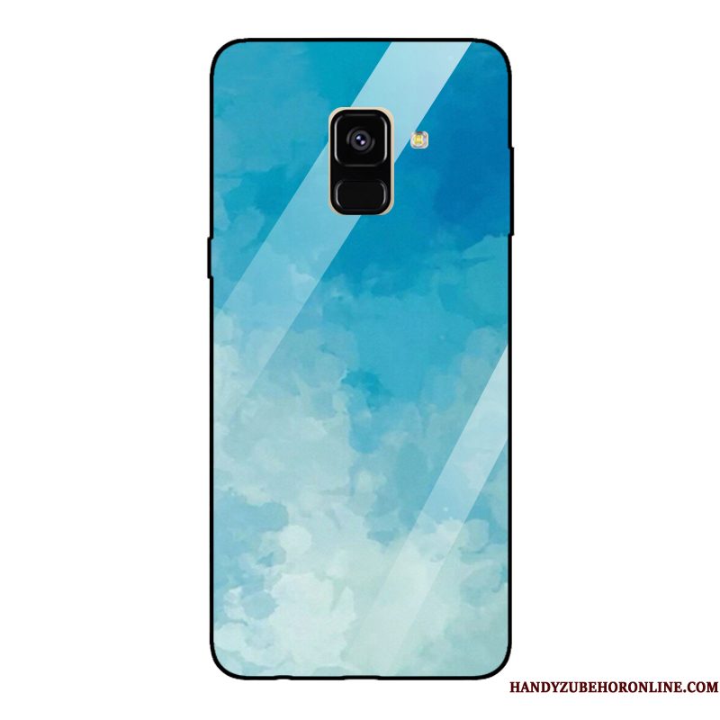 Hoesje Samsung Galaxy A8 2018 Telefoon Gehard Glas, Hoes Samsung Galaxy A8 2018 Grote Patroon