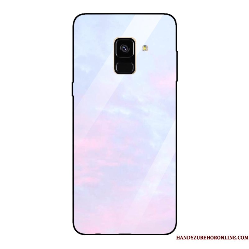 Hoesje Samsung Galaxy A8 2018 Telefoon Gehard Glas, Hoes Samsung Galaxy A8 2018 Grote Patroon