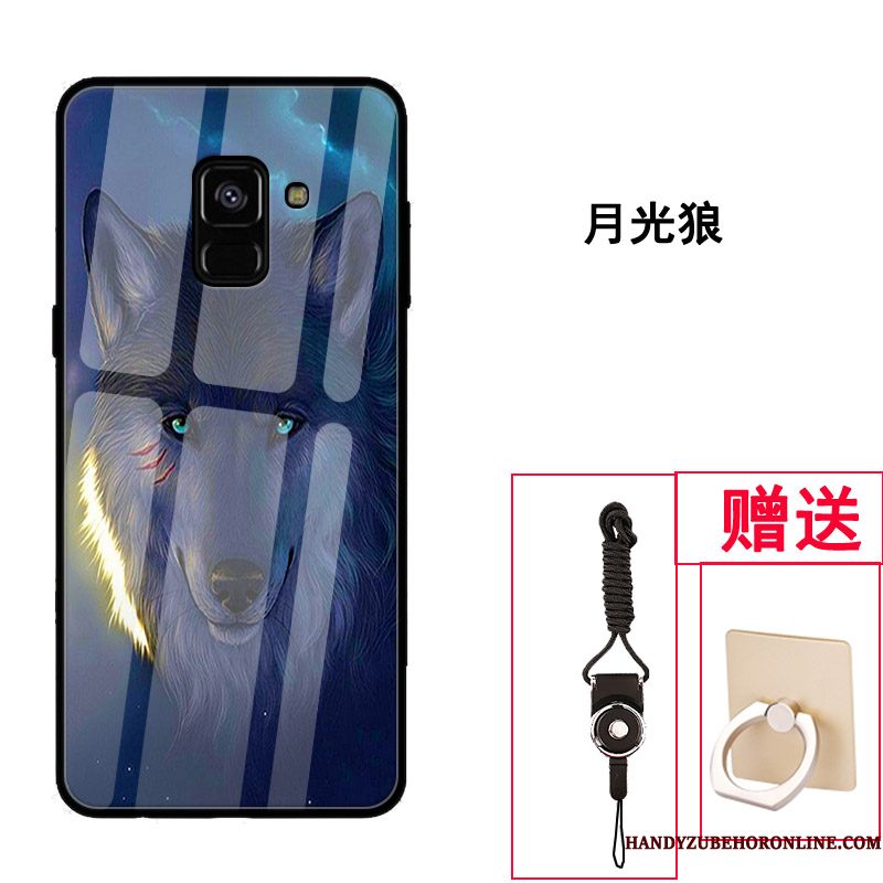 Hoesje Samsung Galaxy A8 2018 Zakken Glas Pas, Hoes Samsung Galaxy A8 2018 Bescherming Patroon Anti-fall