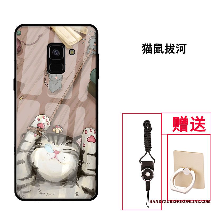 Hoesje Samsung Galaxy A8 2018 Zakken Glas Pas, Hoes Samsung Galaxy A8 2018 Bescherming Patroon Anti-fall