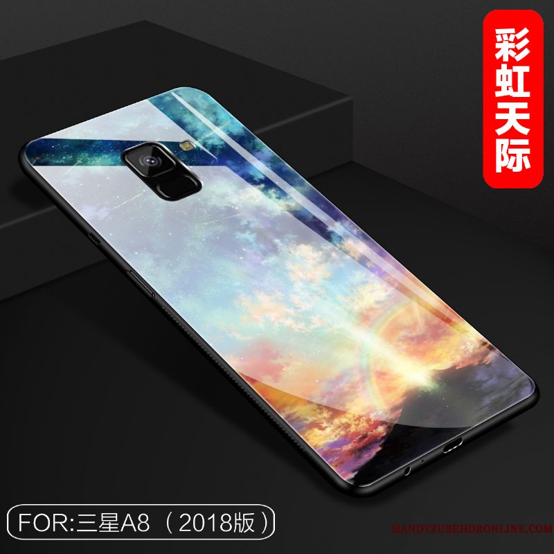 Hoesje Samsung Galaxy A8 2018 Zakken Trend Persoonlijk, Hoes Samsung Galaxy A8 2018 Scheppend Anti-fall Spiegel