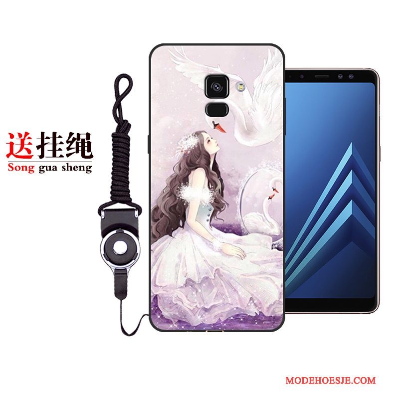 Hoesje Samsung Galaxy A8 Bescherming Anti-fall Purper, Hoes Samsung Galaxy A8 Siliconen