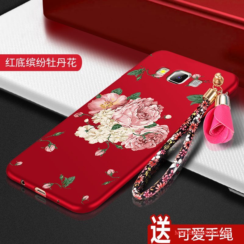 Hoesje Samsung Galaxy A8 Bescherming Anti-falltelefoon, Hoes Samsung Galaxy A8 Siliconen Trend Rood