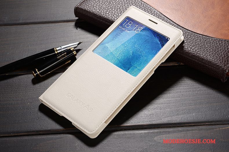 Hoesje Samsung Galaxy A8 Leer Goud Anti-fall, Hoes Samsung Galaxy A8 Folio Telefoon