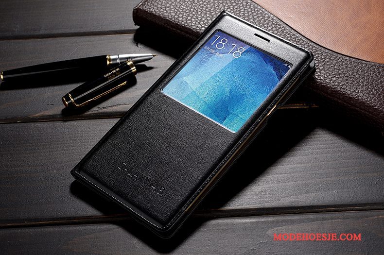 Hoesje Samsung Galaxy A8 Leer Goud Anti-fall, Hoes Samsung Galaxy A8 Folio Telefoon