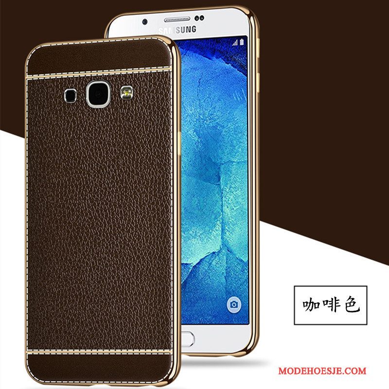 Hoesje Samsung Galaxy A8 Leer Platingtelefoon, Hoes Samsung Galaxy A8 Kleur Anti-fall Patroon