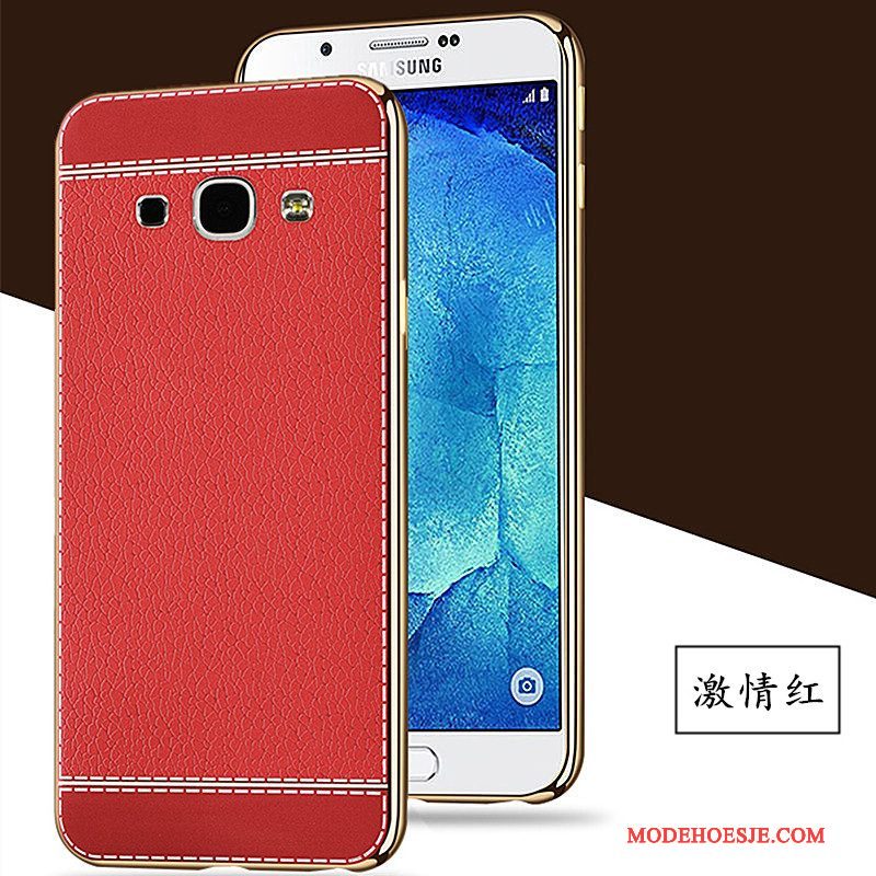 Hoesje Samsung Galaxy A8 Leer Platingtelefoon, Hoes Samsung Galaxy A8 Kleur Anti-fall Patroon
