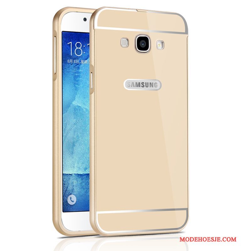 Hoesje Samsung Galaxy A8 Metaal Anti-fall Omlijsting, Hoes Samsung Galaxy A8 Zilvertelefoon