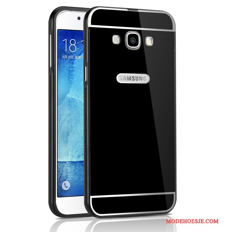Hoesje Samsung Galaxy A8 Metaal Anti-fall Omlijsting, Hoes Samsung Galaxy A8 Zilvertelefoon