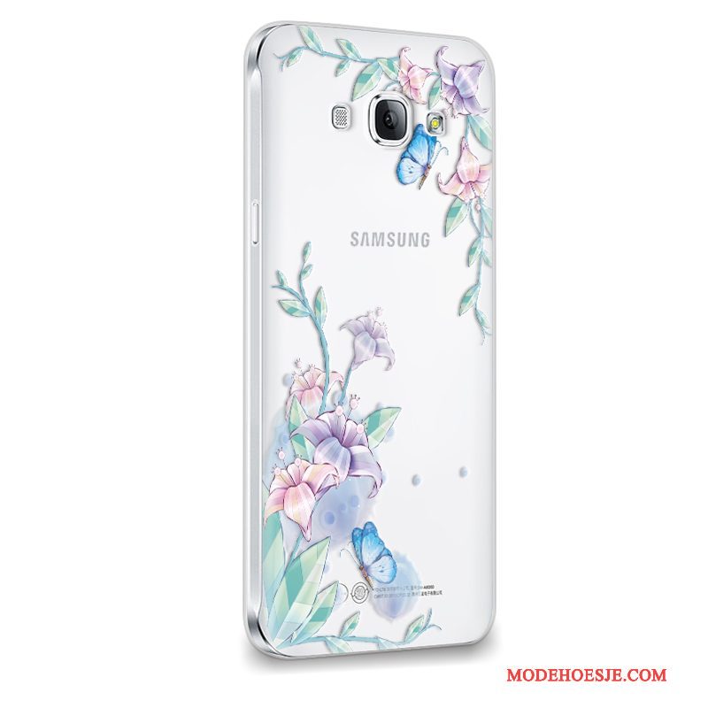 Hoesje Samsung Galaxy A8 Siliconen Anti-fall Purper, Hoes Samsung Galaxy A8 Zacht Licht Trend