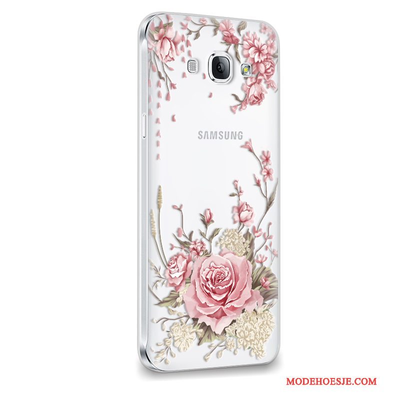 Hoesje Samsung Galaxy A8 Siliconen Anti-fall Purper, Hoes Samsung Galaxy A8 Zacht Licht Trend