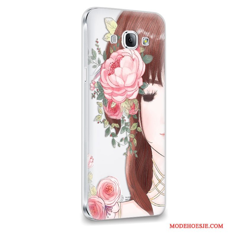 Hoesje Samsung Galaxy A8 Siliconen Anti-fall Purper, Hoes Samsung Galaxy A8 Zacht Licht Trend