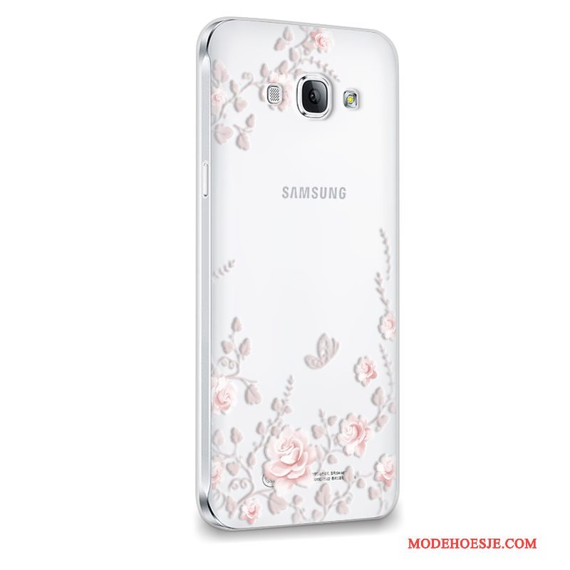 Hoesje Samsung Galaxy A8 Siliconen Anti-fall Purper, Hoes Samsung Galaxy A8 Zacht Licht Trend