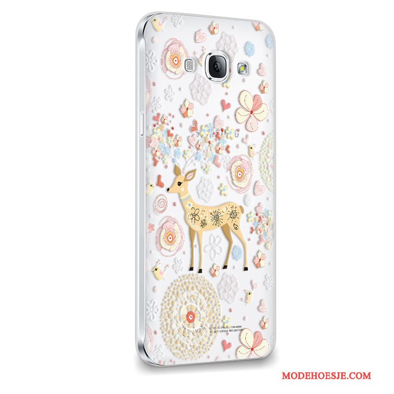 Hoesje Samsung Galaxy A8 Siliconen Anti-fall Purper, Hoes Samsung Galaxy A8 Zacht Licht Trend